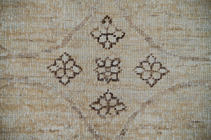 Ariana Transitional Cream & Brown Wool Rug | 6x8 Hand-Knotted