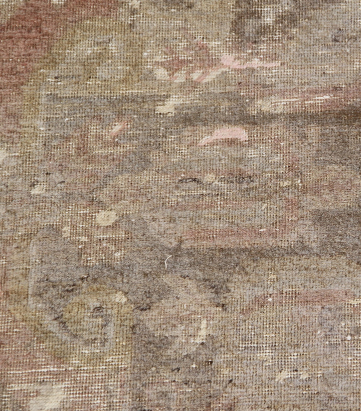 4x8 antique Samarkand hand-knotted wool area rug featuring faded floral motifs in muted tones by Ariana Rugs.