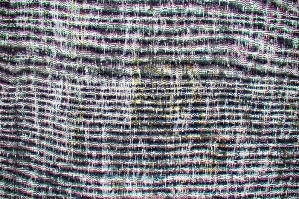 8'x10' Vintage Persian Tabriz Rug | Grey Blue Overdyed Rug