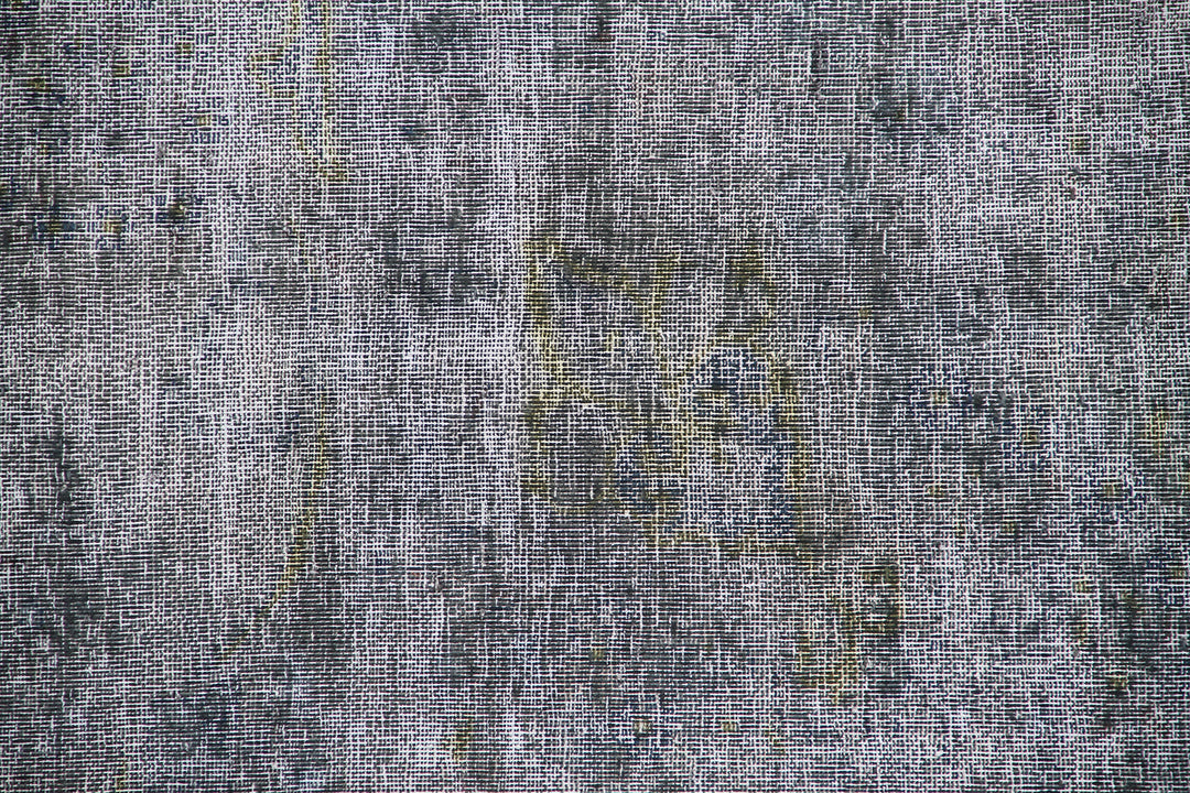 8'x10' Vintage Persian Tabriz Rug | Grey Blue Overdyed Rug