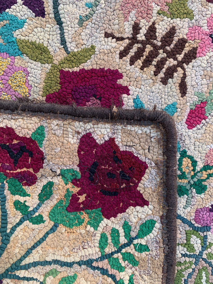 8'x10' Antique American Hooked Rug