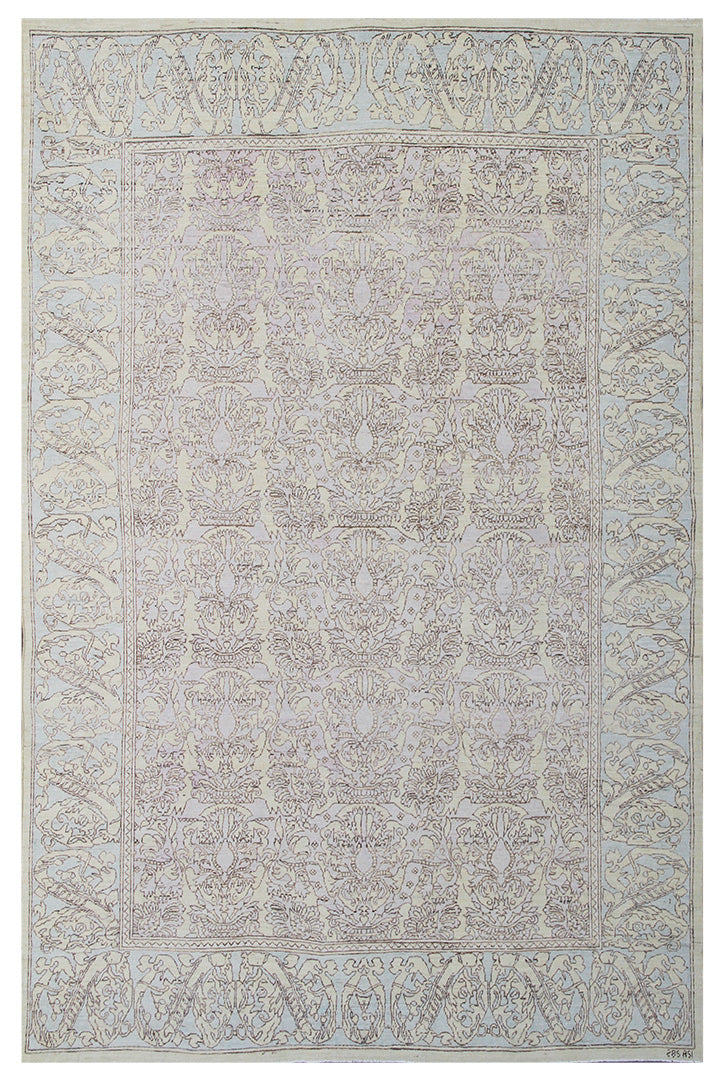8x5 Ariana Hand-Knotted Spanish Revival Floral Rug