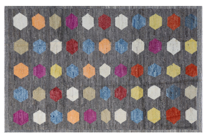 Ariana Rugs Barchi Collection Hand-Knotted Moroccan Style Hexagon Wool Rug