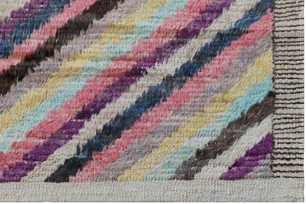 Ariana Barchi Collection 6x9 Multi-Color Striped Moroccan Style Hand-Knotted Wool Rug