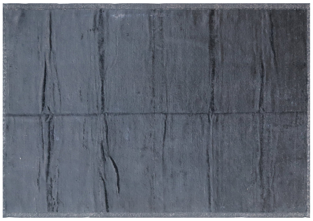 Ariana Barchi Collection 6x9 Solid Black Moroccan Style Hand-Knotted Wool Rug