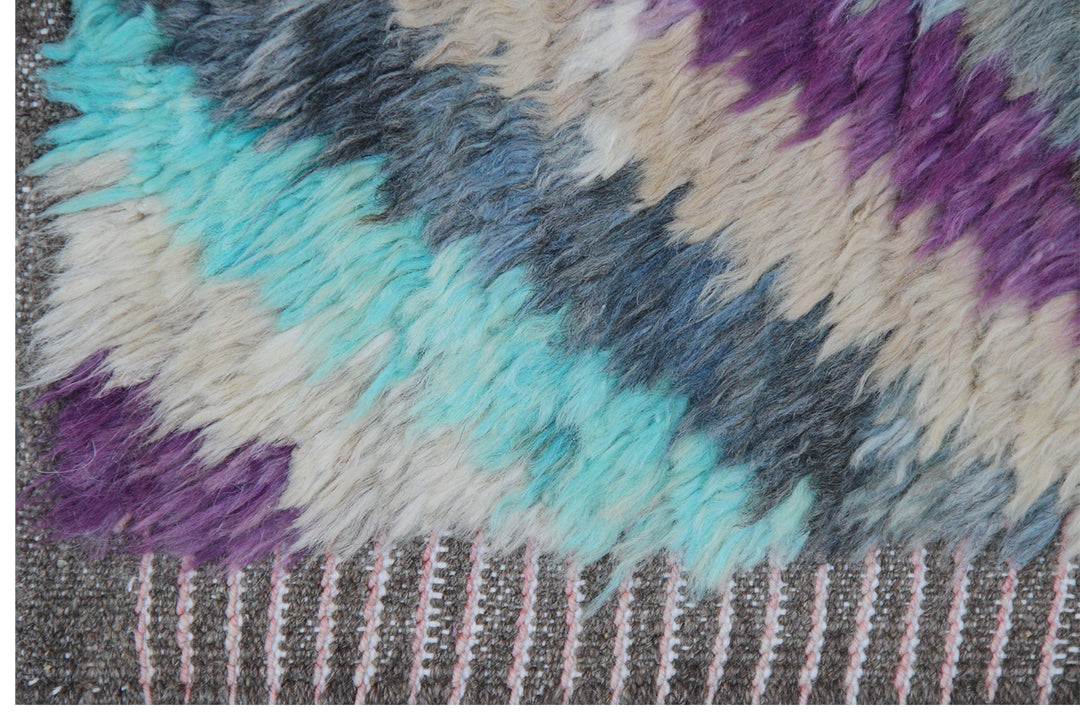 Ariana Barchi Collection 6x9 Vibrant Diagonal Striped Moroccan Style Hand-Knotted Wool Rug