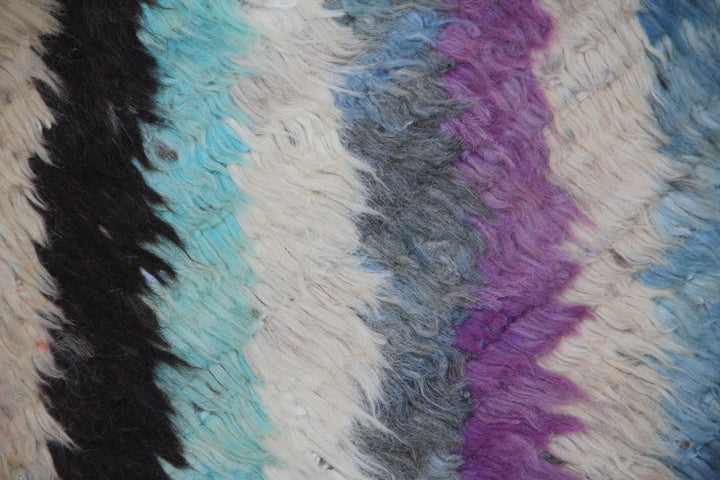 Ariana Barchi Collection 6x9 Vibrant Diagonal Striped Moroccan Style Hand-Knotted Wool Rug