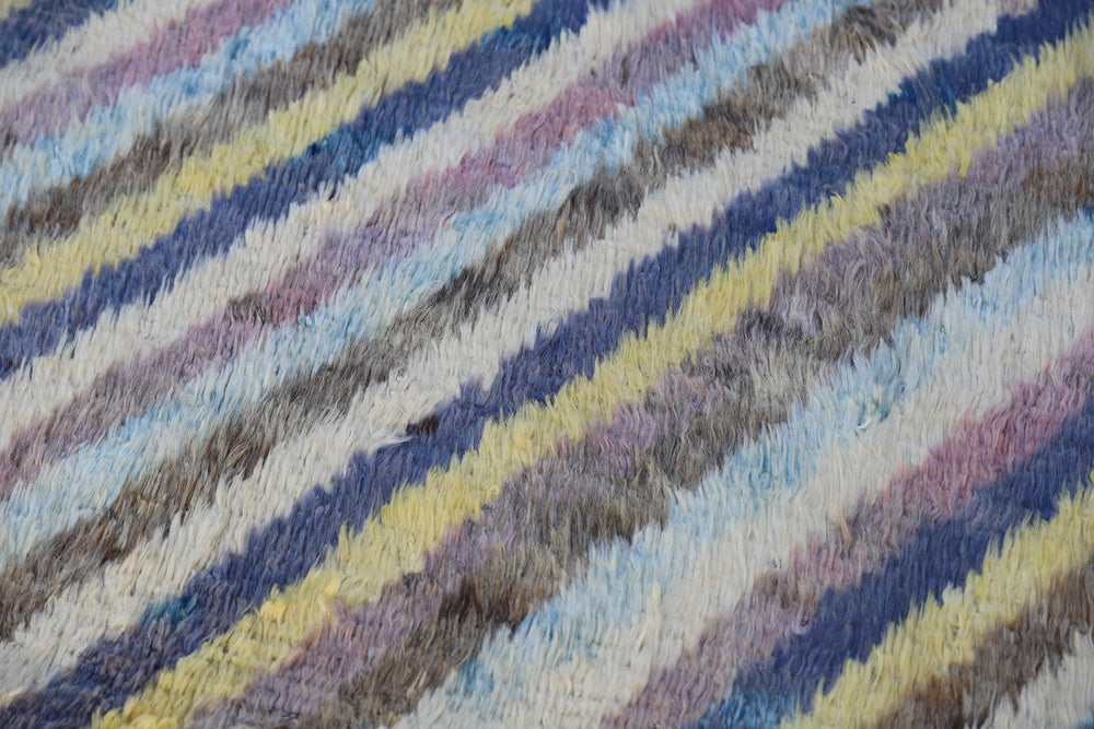 Ariana Barchi Collection 7x10 Diagonal Stripe Moroccan Style Hand-Knotted Wool Rug