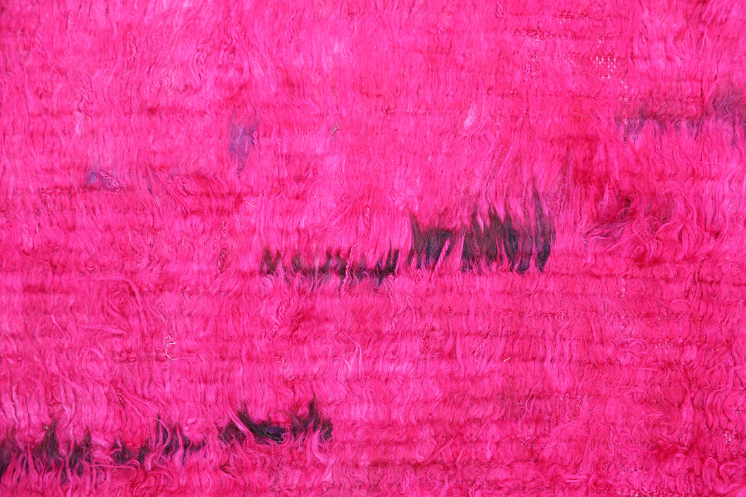 Ariana Barchi Collection 8x10 Hot Pink Moroccan Style Shaggy Hand-Knotted Wool Rug