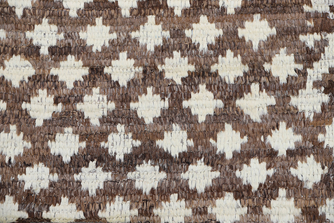 Ariana Barchi Collection 9x12 Moroccan Style Dark Brown White Shaggy Geometric Rug
