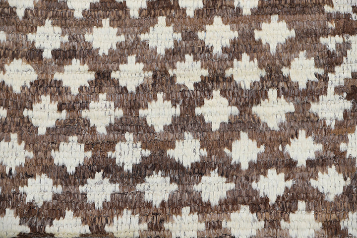 Ariana Barchi Collection 9x12 Moroccan Style Dark Brown White Shaggy Geometric Rug