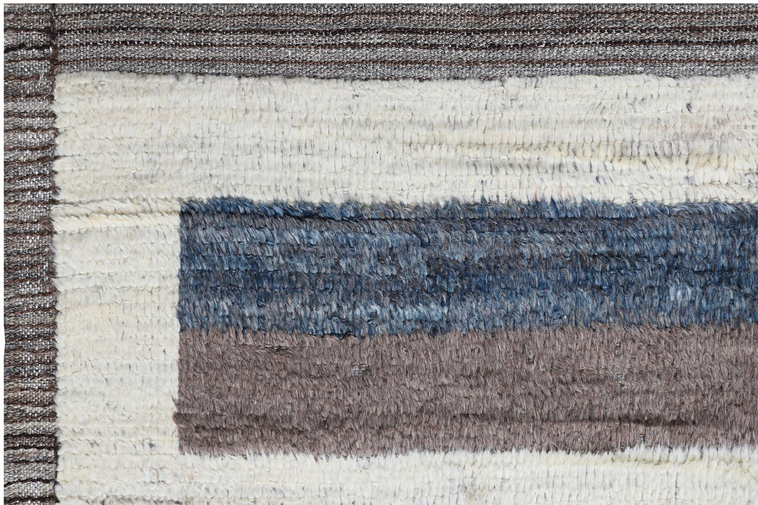Authentic Ariana Barchi Hand Knotted Moroccan Style Striped Plush Wool Rug