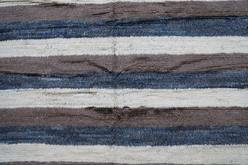 Authentic Ariana Barchi Hand Knotted Moroccan Style Striped Plush Wool Rug