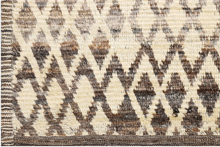 Ariana Barchi Collection: Hand-Knotted Black and White Geometric Moroccan Style Rug