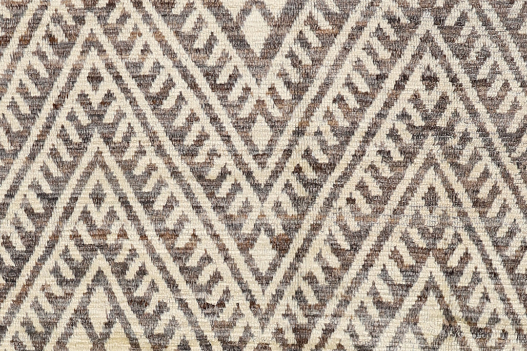 Ariana Barchi Collection: Hand-Knotted Black and White Geometric Moroccan Style Rug