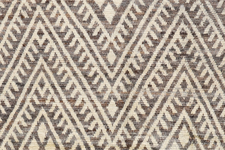 Ariana Barchi Collection: Hand-Knotted Black and White Geometric Moroccan Style Rug