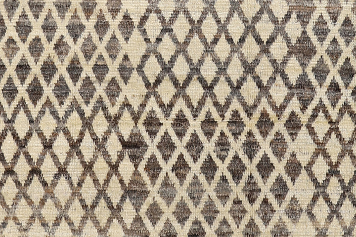 Ariana Barchi Collection: Hand-Knotted Black and White Geometric Moroccan Style Rug