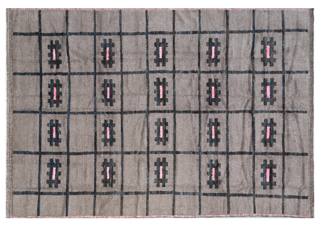 Ariana Barchi Collection: Hand-Knotted Moroccan Style Geometric Shag Rug