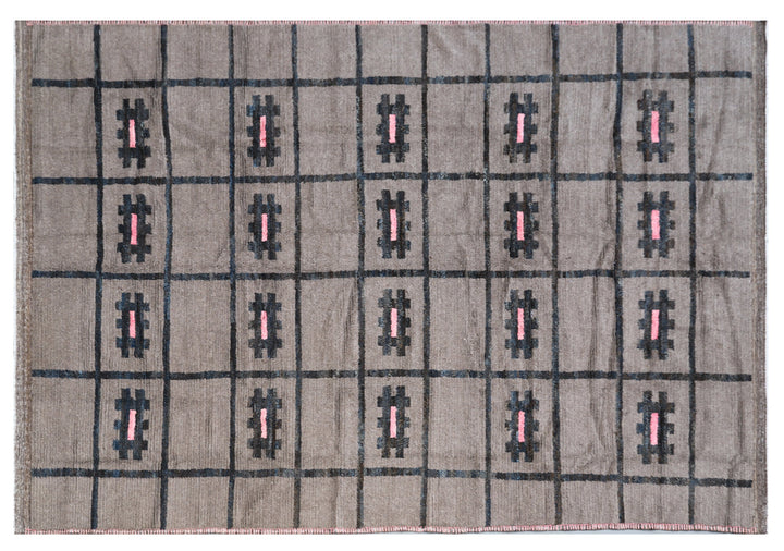 Ariana Barchi Collection: Hand-Knotted Moroccan Style Geometric Shag Rug