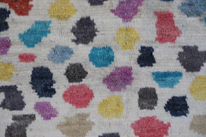 Authentic Ariana Barchi Moroccan Style Multi Color Geometric Shaggy Wool Rug