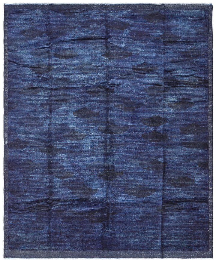 5'x7' Navy Blue Geometric Hand-Knotted Wool Rug - Ariana Barchi Collection