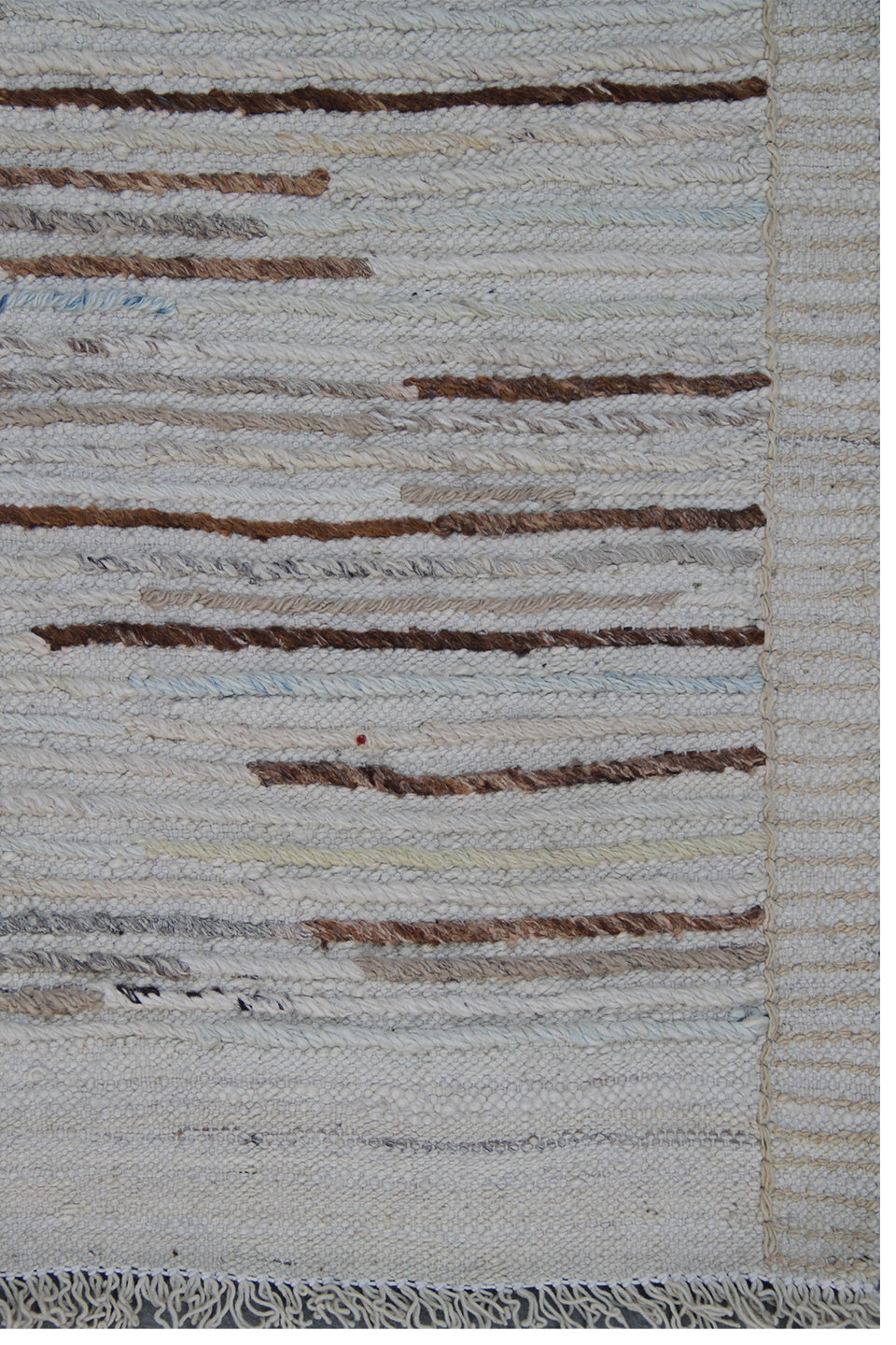 Authentic Ariana Embroidered Kilim - Neutral Earth Tone Design