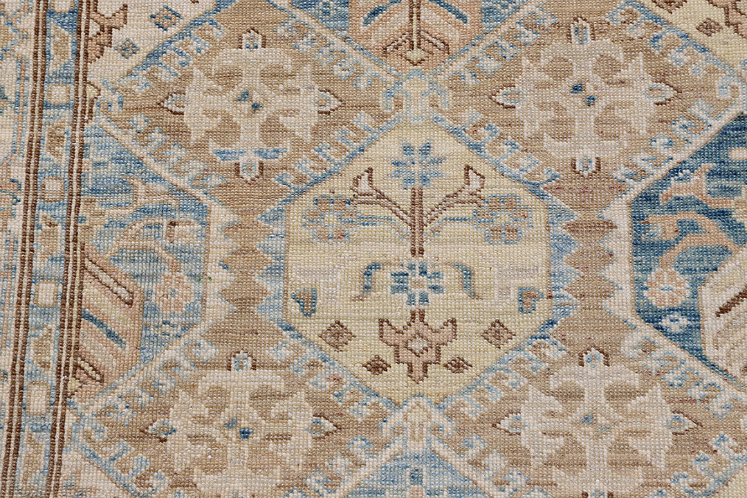 Ariana Hazara Collection: Hand-Knotted Geometric Small Wool Rug