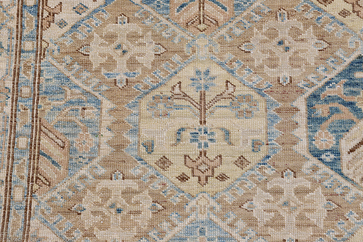 Ariana Hazara Collection: Hand-Knotted Geometric Small Wool Rug