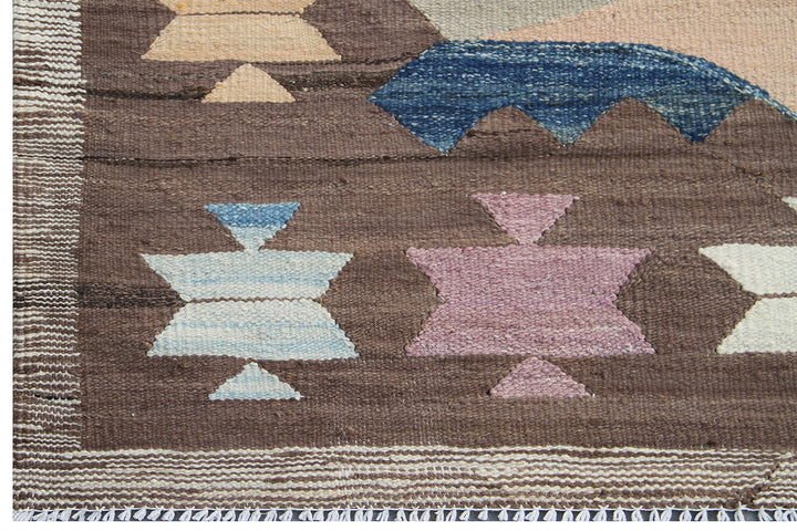 9'x12' Ariana Jewel Tone Geometric Kilim Handwoven in Maimana