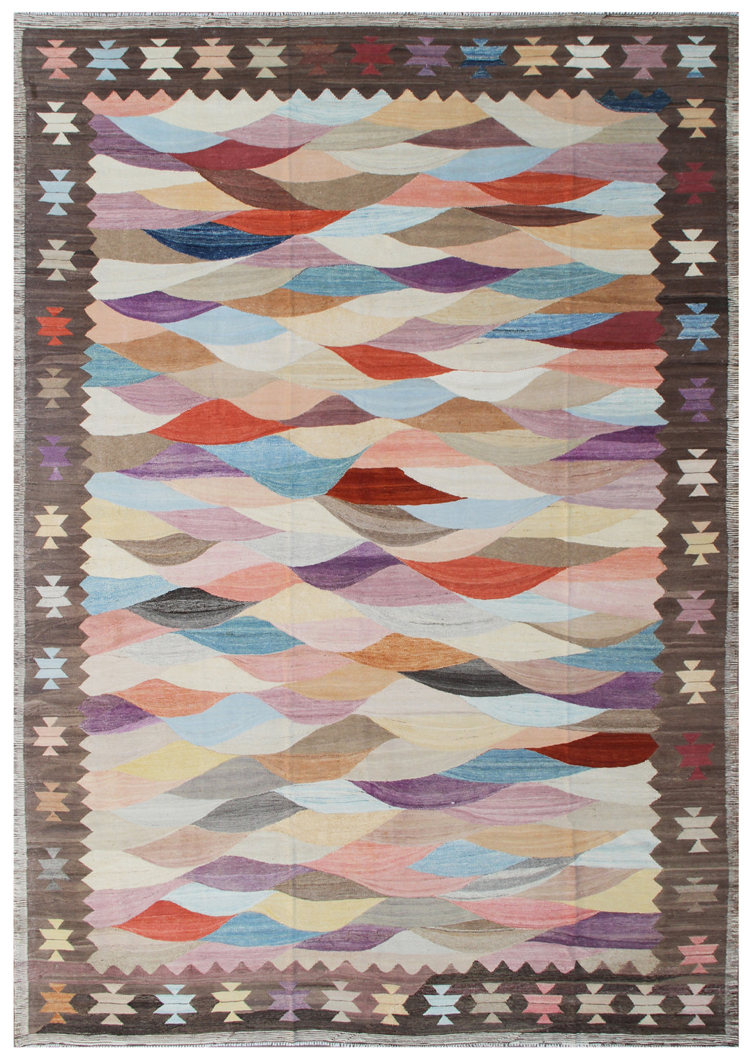 9'x12' Ariana Jewel Tone Geometric Kilim Handwoven in Maimana