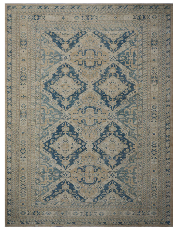 Unique Large Hand-Knotted Ariana Heriz Design Hazara Wool Rug