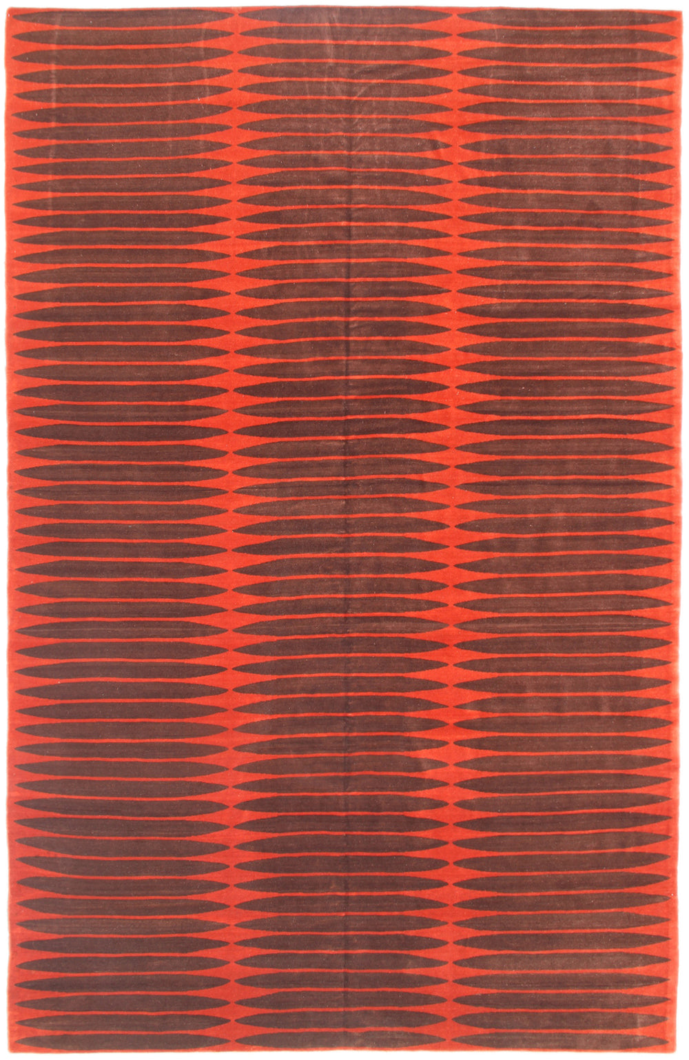 Ariana Modern Rust and Black Geometric Tibetan Rug - 10'10" x 17'03"