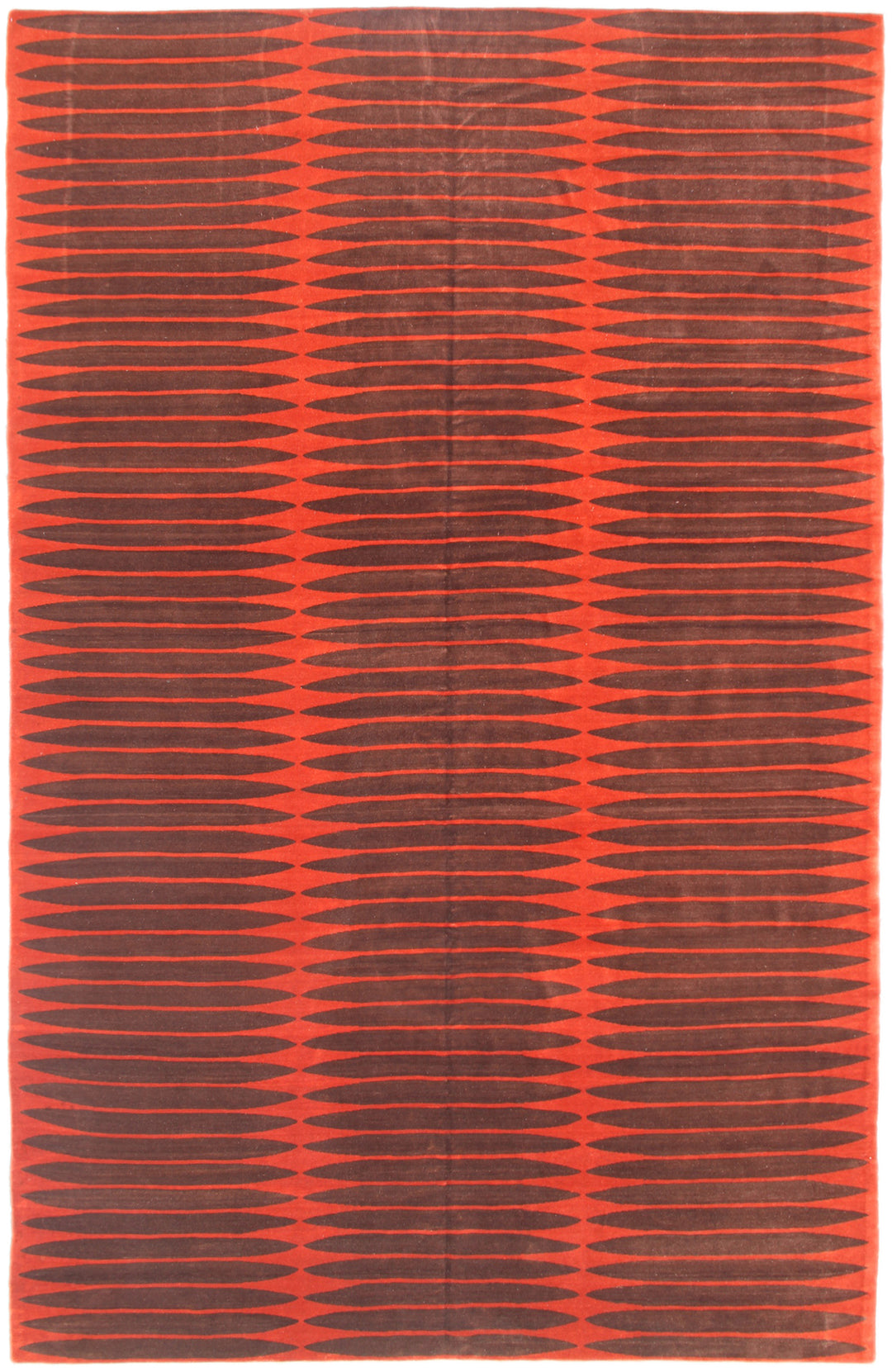Ariana Modern Rust and Black Geometric Tibetan Rug - 10'10" x 17'03"