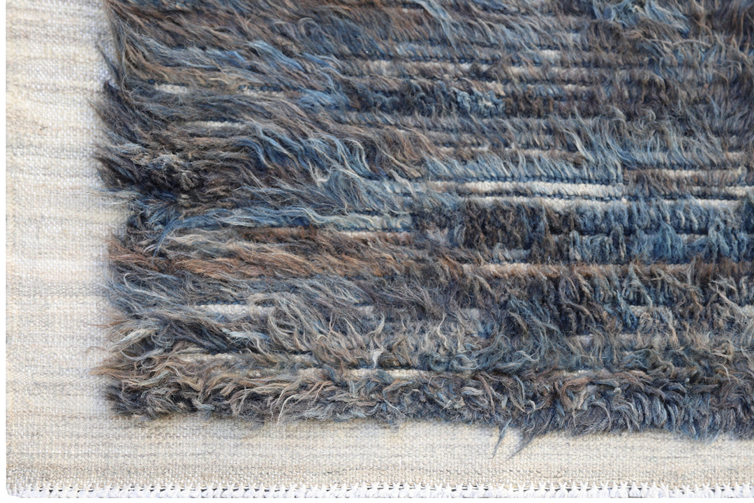 Ariana Rugs Barchi Collection Shaggy Moroccan Style Area Rug Navy and Gray