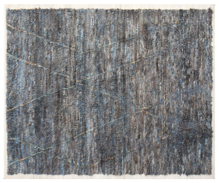 Ariana Rugs Barchi Collection Shaggy Moroccan Style Area Rug Navy and Gray