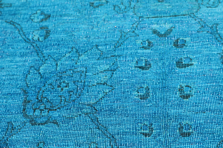 8x10 Blue Ariana Overdye Floral Rug