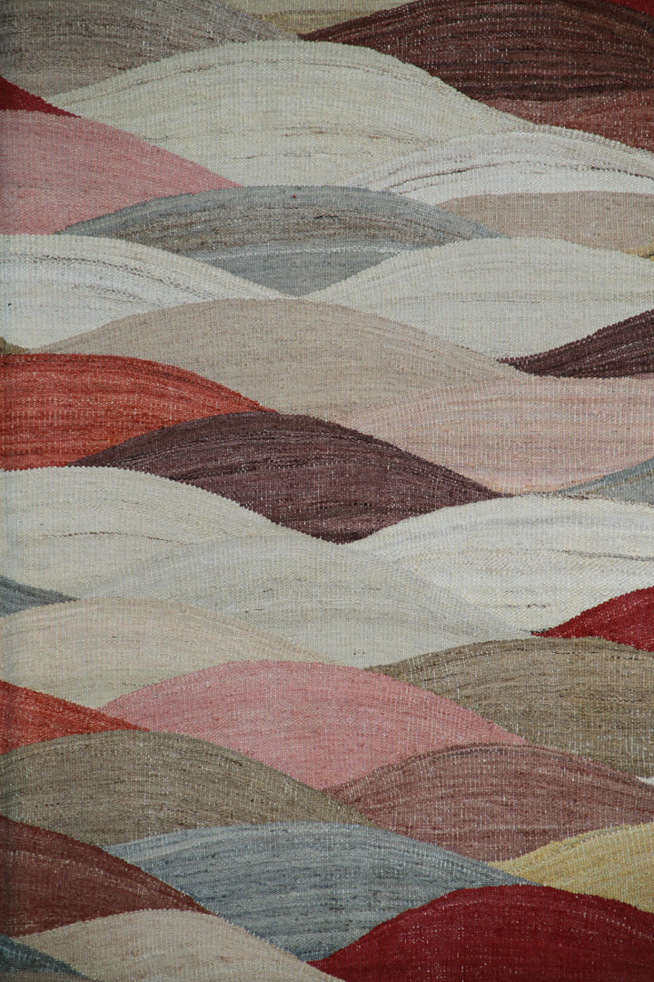 Ariana Rugs 13'x25' oversized handwoven colorful wool kilim area rug featuring a vibrant geometric flatweave construction on a cotton foundation.