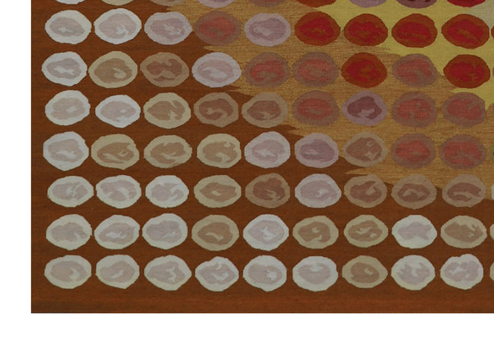 Ariana Rugs 5x5 Modern Aubusson Hand-Woven Wool and Silk Kilim