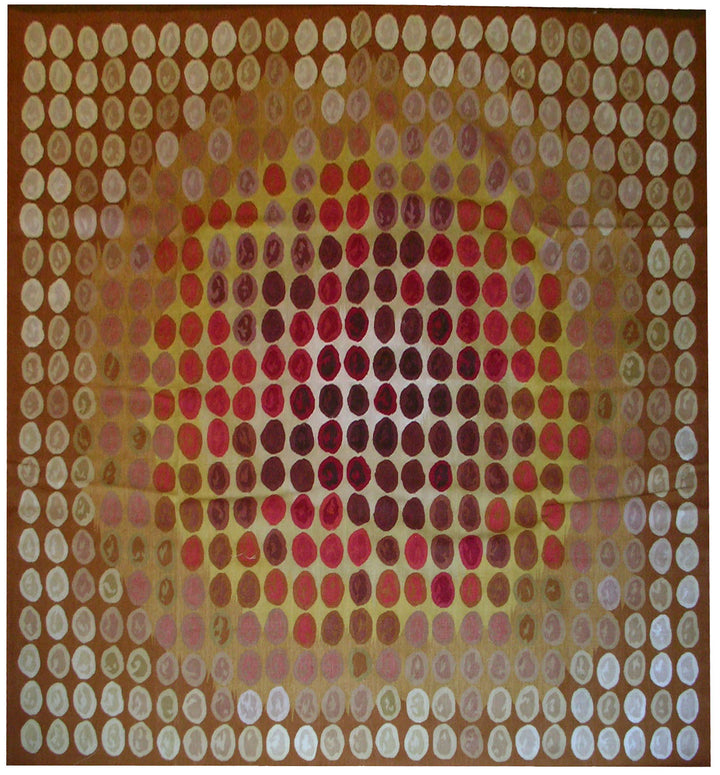 Ariana Rugs 5x5 Modern Aubusson Hand-Woven Wool and Silk Kilim