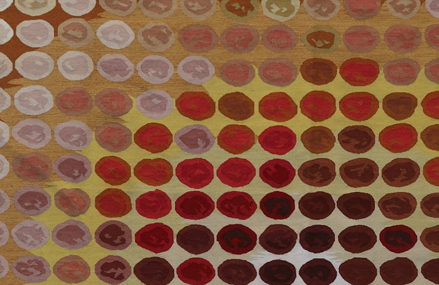 Ariana Rugs 5x5 Modern Aubusson Hand-Woven Wool and Silk Kilim