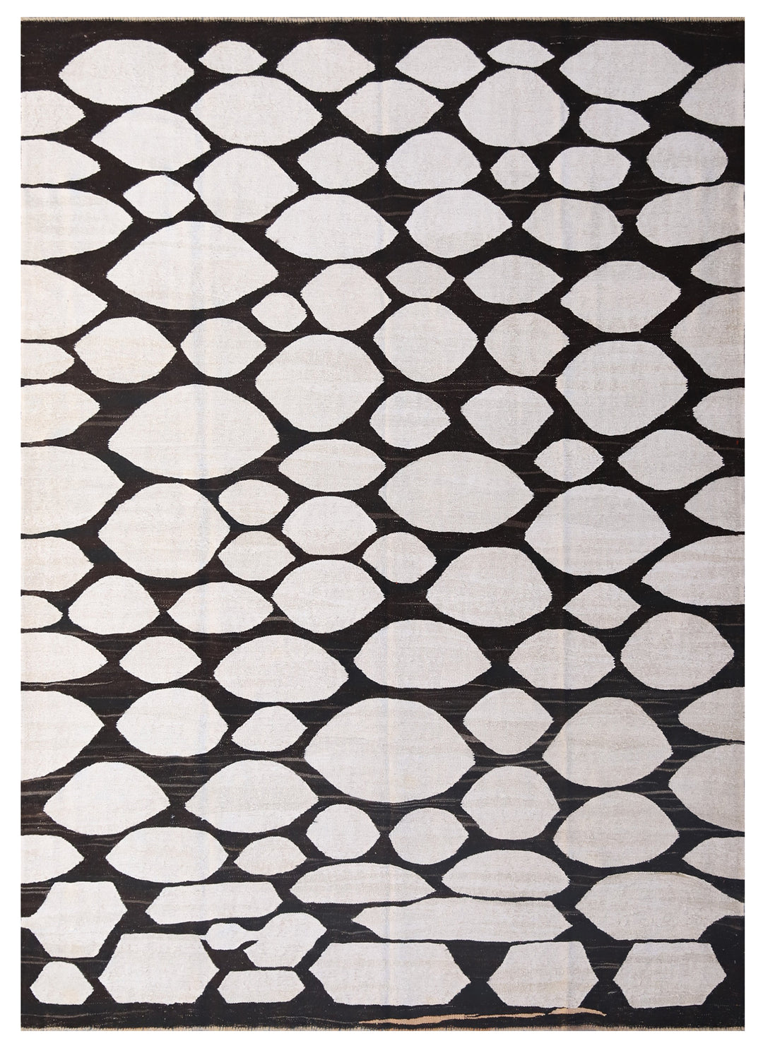 Ariana Rugs – Minimalist Black and White Turkish Kilim (8x10)