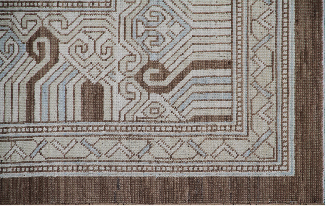 Ariana Samarkand Collection 9x12 Traditional Khotan Design Hand-Knotted Wool Rug