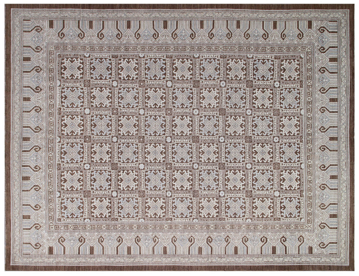 Ariana Samarkand Collection 9x12 Traditional Khotan Design Hand-Knotted Wool Rug