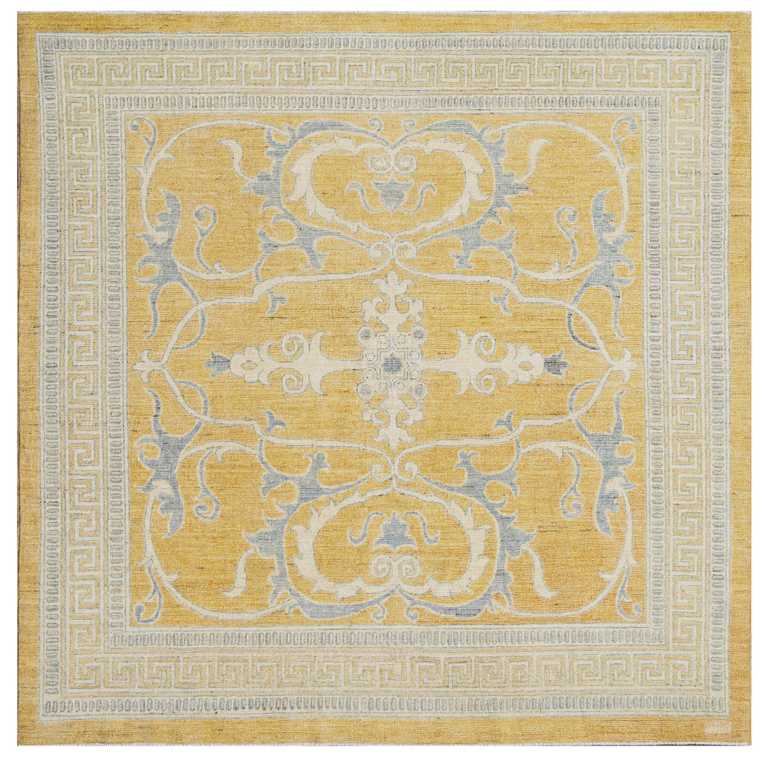 4.04 x 4.05 Ariana Samarkand Design Gold Blue Ivory Rug
