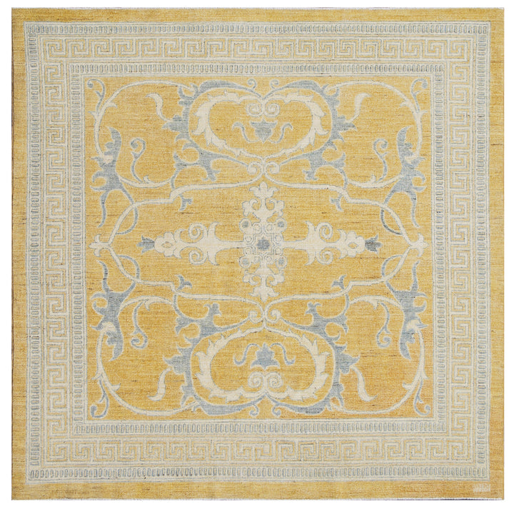 4.04 x 4.05 Ariana Samarkand Design Gold Blue Ivory Rug