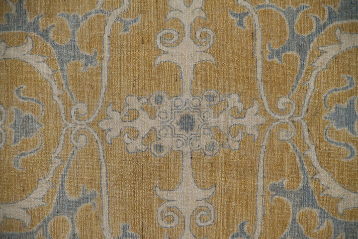 4.04 x 4.05 Ariana Samarkand Design Gold Blue Ivory Rug