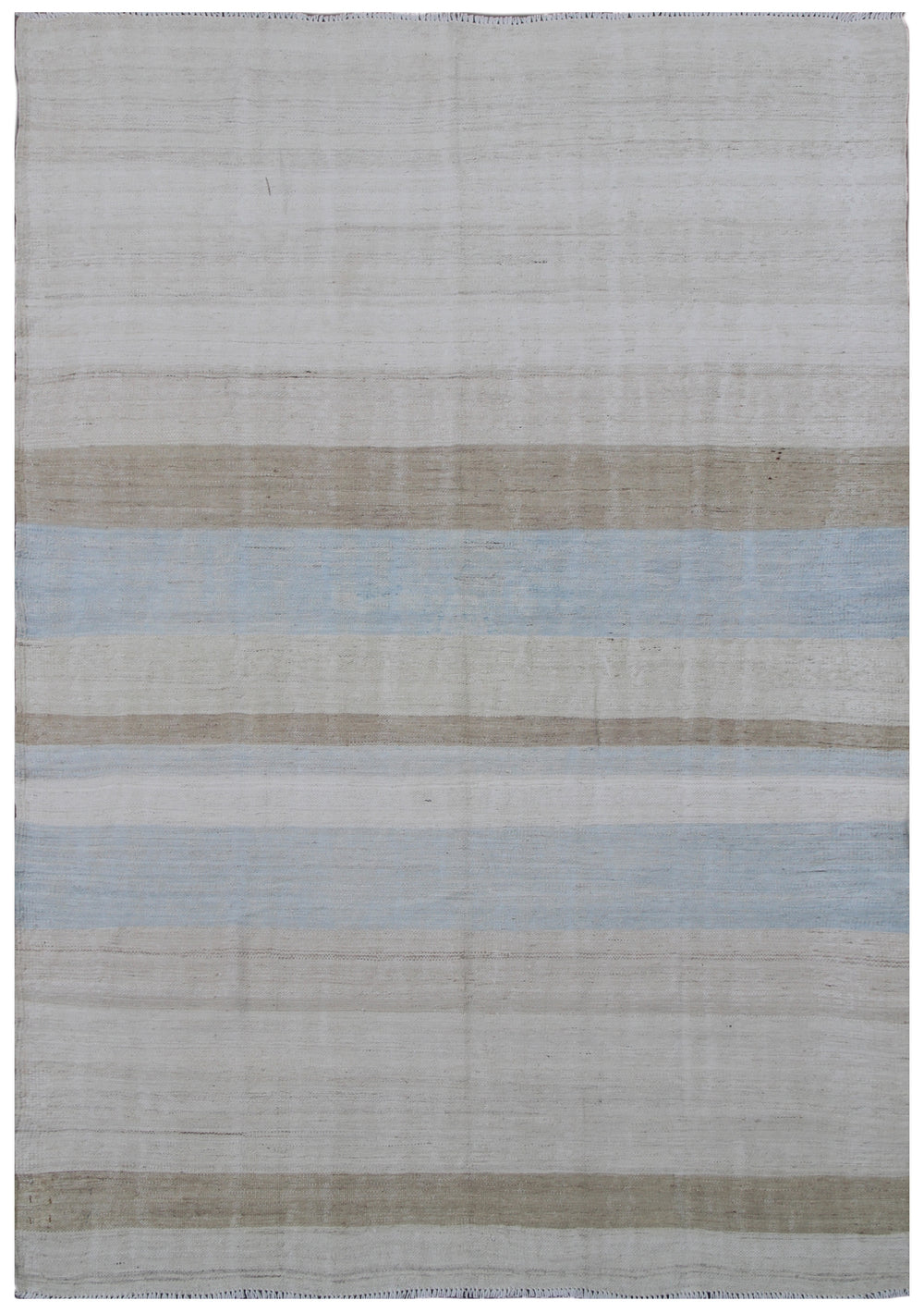 Ariana Rugs 4'3" x 7'3" Light Blue & Ivory Striped Handwoven Kilim
