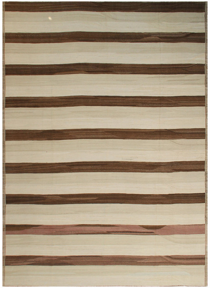 11x17 Ariana Striped Kilim Rug - Maimana Earth Tone Design