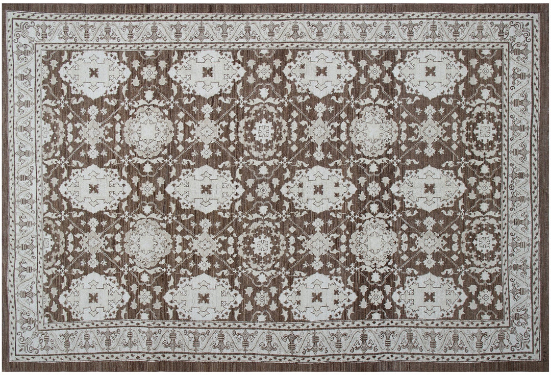 6x9 Ariana Traditional Agra Hand-Knotted Organic Wool Rug