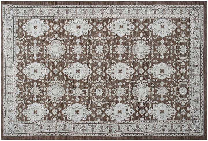 6x9 Ariana Traditional Agra Hand-Knotted Organic Wool Rug